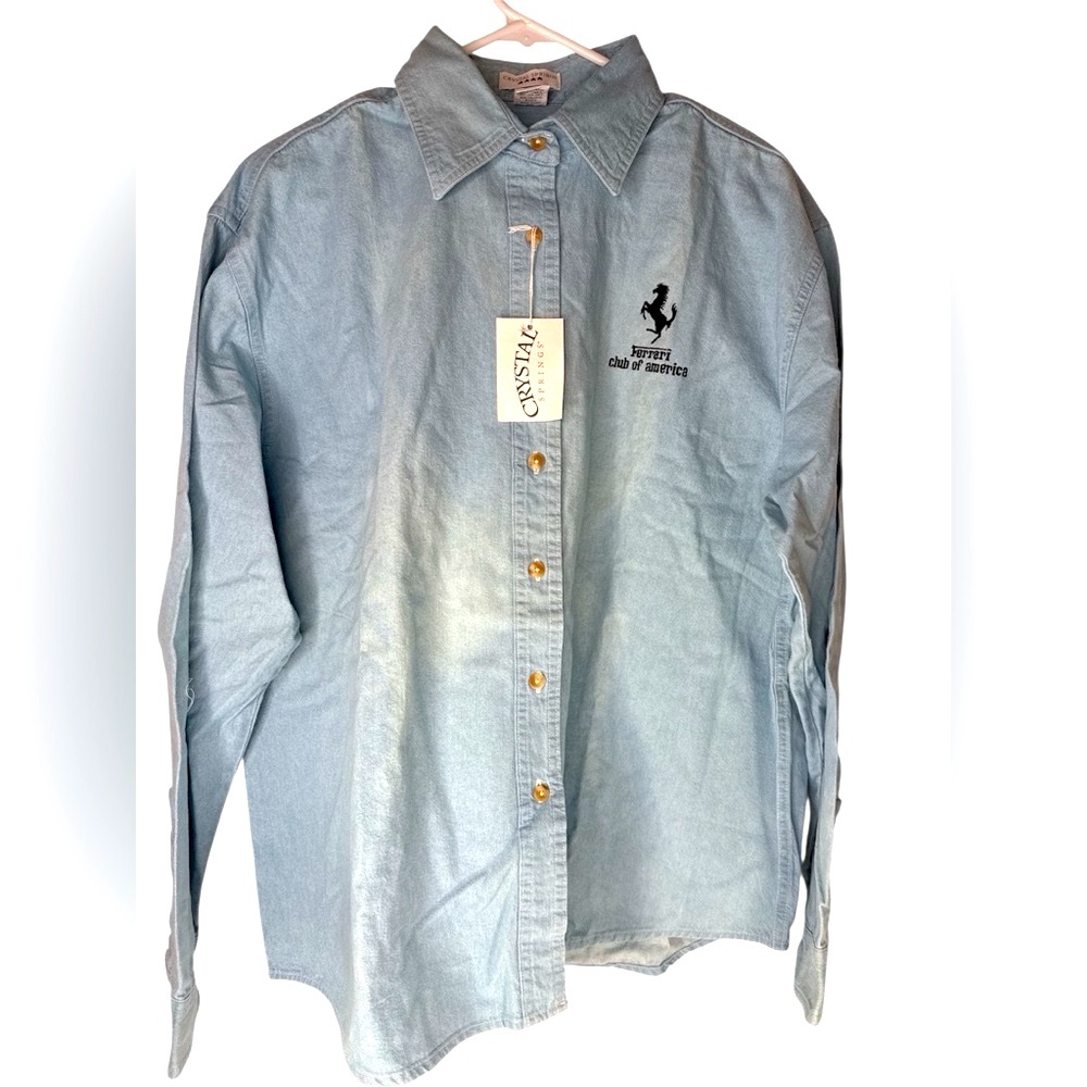 Ferrari Club of America Denim Oxford Men's Shirt 🏎️